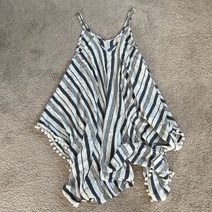 Beachwear By Japna - XL women’s striped beach coverup, blue and white, NWT